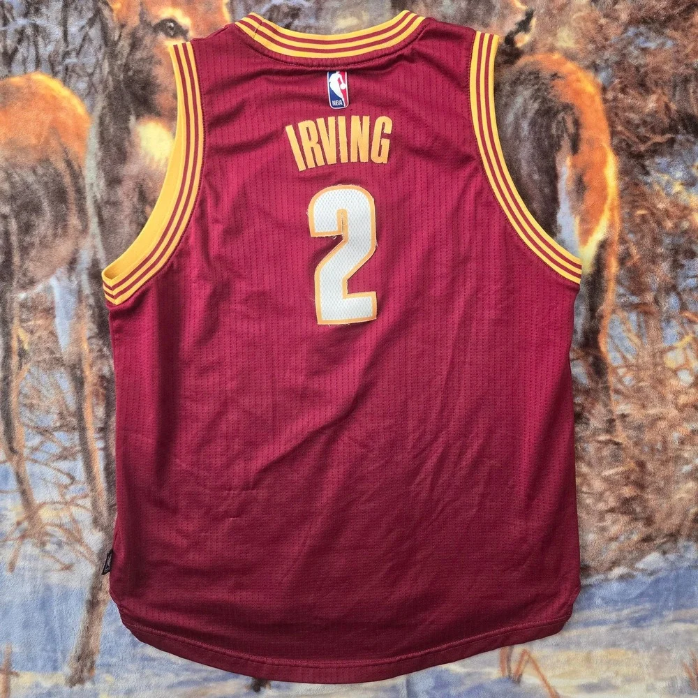 Cleveland Cavaliers Kyrie Irving 2015 Retro Adidas NBA Basketball Jersey Large+2